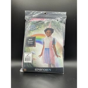 Costume Girl's Blue & Pink Unicorn Size M 8/10 includes Hooded Dress Age 5-7 NEW